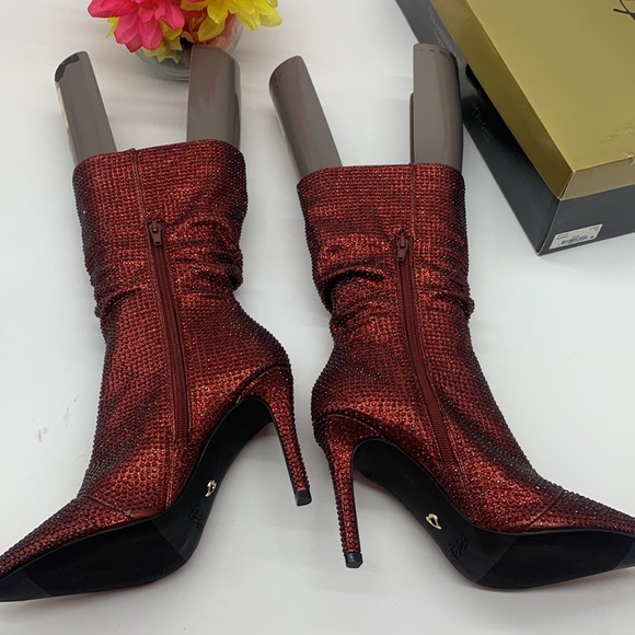 Thalia Sodi NWT Raquel Rhinestone Sparkly Pointy Heeled Boots Size 7 - Picture 15 of 16